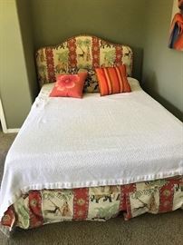 Unique Fabric Headboard with Matching Bed Skirt 