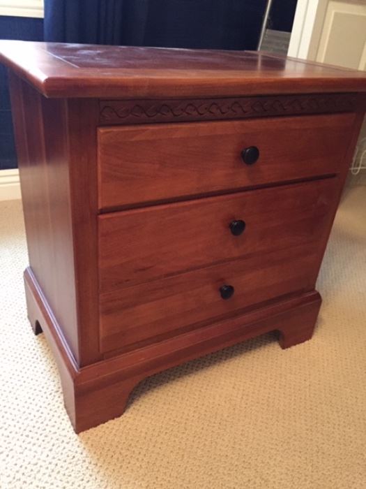 Nice set of cherry bedside chest of drawers