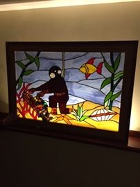 Beautiful back lit stained glass art