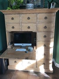 Computer cabinet/desk with pull down desk