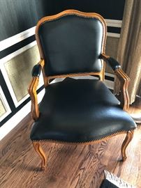 Wood/leather side chair