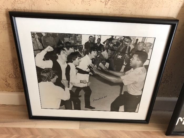 Muhammad Ali with the Beatles, autographed by Ali with COA