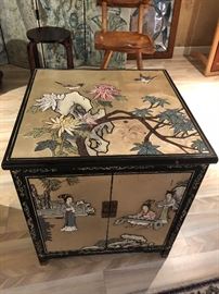 Hand painted Asian cabinet