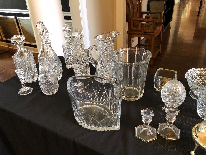 Crystal vases and decanters