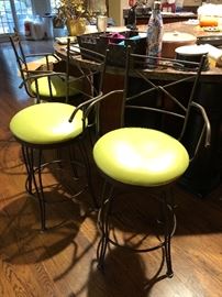 Lime green bar stools, 5