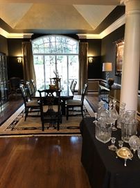 Black lacquer dining room table