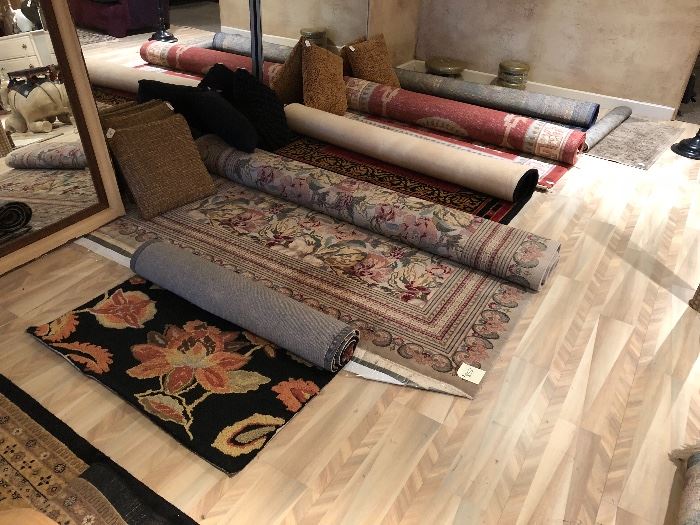 area rugs, varying sizes