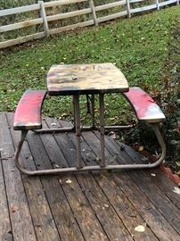 metal picnic table, unique