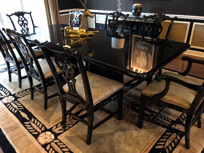 black lacquer dining set