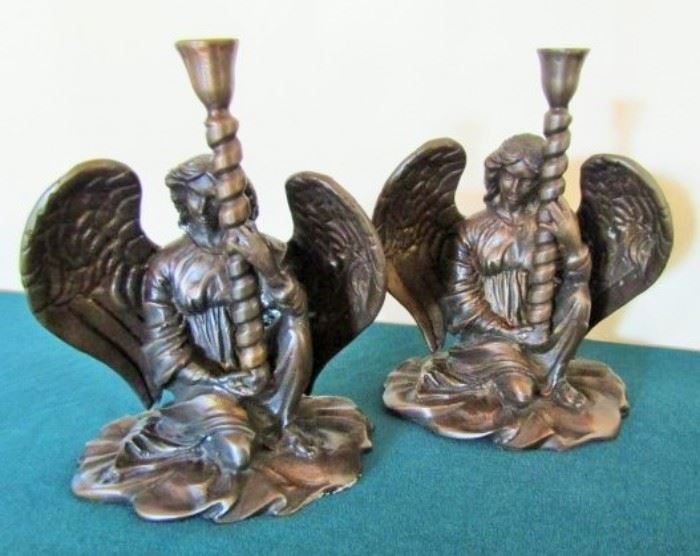 Bronze angel candelsticks