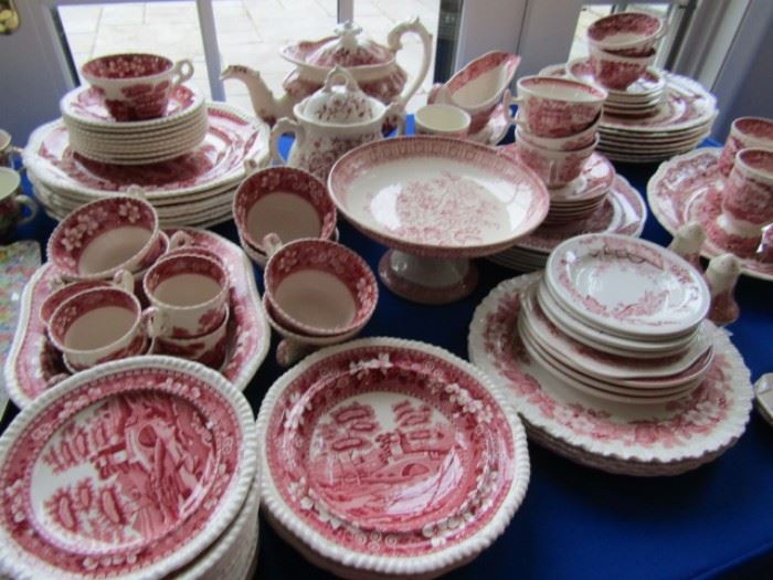 Red patterns by Spode, Wedgwood and Copeland