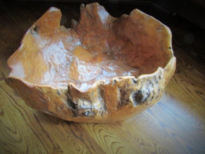 Very large burled wood bowl