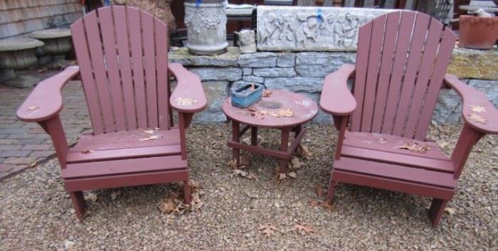 Adirondack chairs and table set