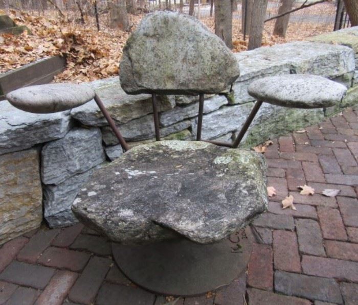 Hand made stone chairs