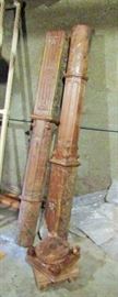 Two old wood columns