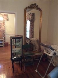 Pier mirror with marble top stand