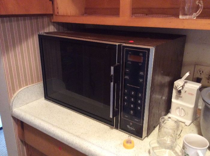Microwave and tons of kitchen items