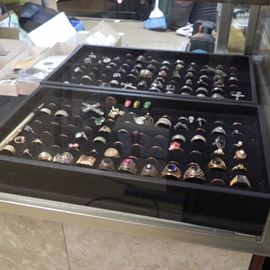 Jewelry of all kinds including wedding rings, class rings, gold and silver rings and all types of gemstones. 