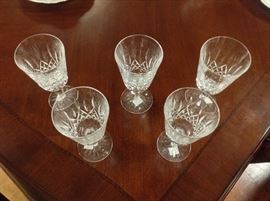 Set of 5 Lismore Crystal Goblets; Made by Waterford; Sold as a Set; 3.5"W x 3.5"D x 7"H; $130; Retails @ $75 a Goblet; ref #: 19936