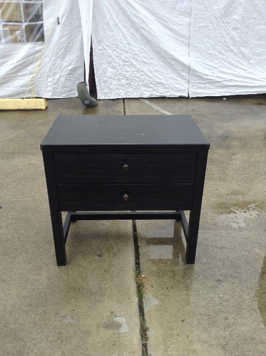 With its gently weathered sensibility, Wesling Nightstands are a natural fit for outfitting a peaceful sanctuary. From its subtle rubbed finish with peek-through distressing, to its simple, blocky profile, it’s a piece that makes a statement by being remarkably understated. Two drawers beautifully accommodate your bedside needs.
Made of veneers, wood and man-made wood; Antiqued bronze-tone hardware; 2 smooth-operating drawers; Made by Ashley; 30"W x 18"D x 29"H; $200; Retails @ $660; ref #: 19931