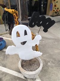 Ghost with a Boo Sign; Has Stakes for Any Garden; 41"W x 1.5"D x 42"H; $52.50
