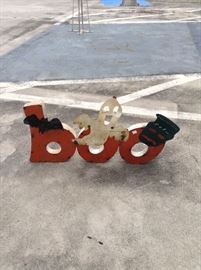 Boo Sign with Ghost; Patio Suited; Can be Wall Mounted; 31"W x 2"D x 16"H; $30