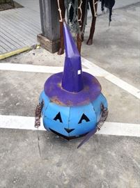 Blue Metal Pumpkin; Cute Outdoor Decor; Spices up any Garden; 16"W x 16"D x 26"H; $45