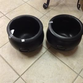 2 Mini Cauldrons; Made from Plastic; Sold as a Pair; 12" in Diameter; Perfect for Dry Ice; $6