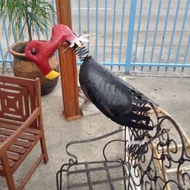 Single Metal Buzzard; Free Standing Buzzard; Made in Mexico; Can be Set Outside; 9"W x 8"D x 32"H; $67
