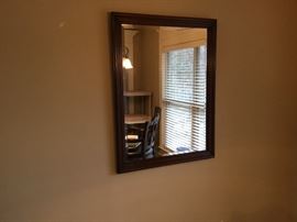 Wood surround mirror