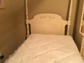 Twin beds with headboards and footboards