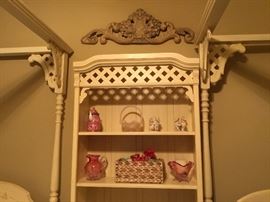 Chest with shelf unit between twin beds