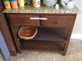 Close up of sideboard with marble top
