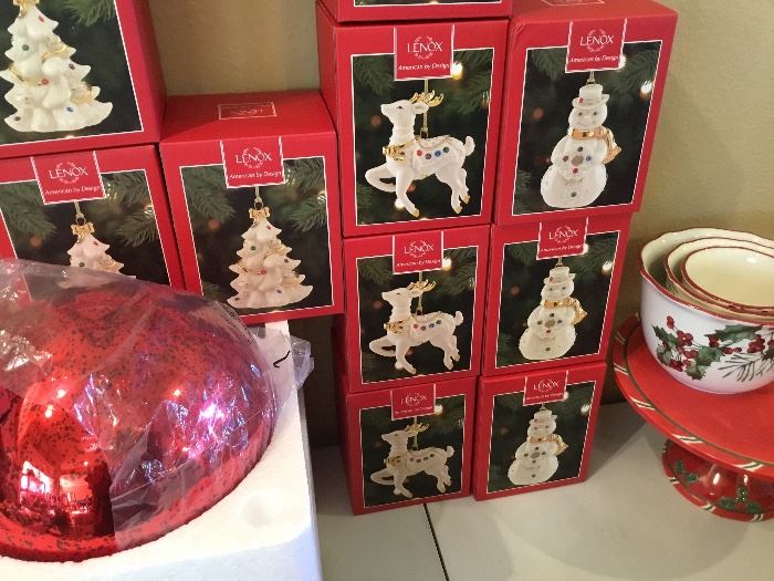 Lenox Holiday Gems - reindeer (3), snowman (3) and Christmas tree (5)