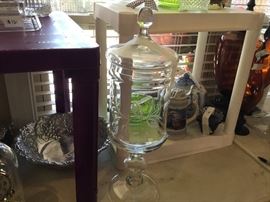 Waterford crystal etched glass pedestal dish with lid