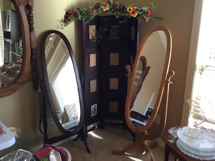 Another room divider and darker stand mirror