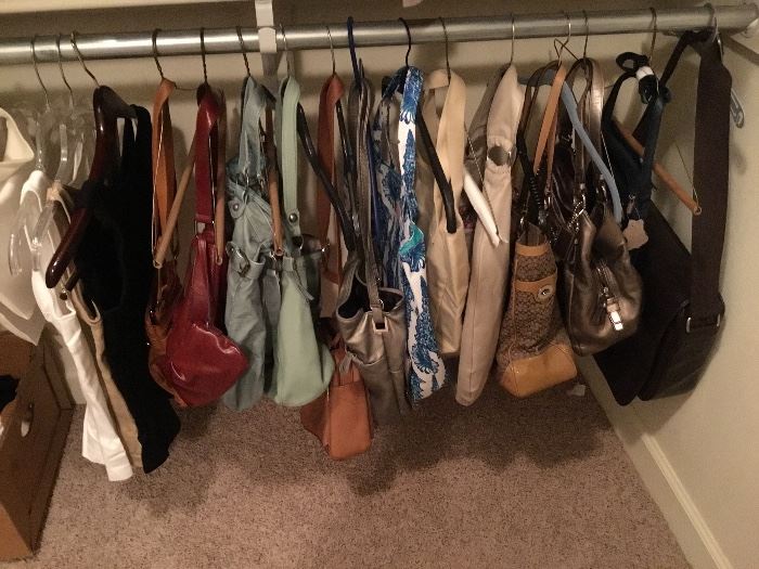 Master bedroom closet - handbags