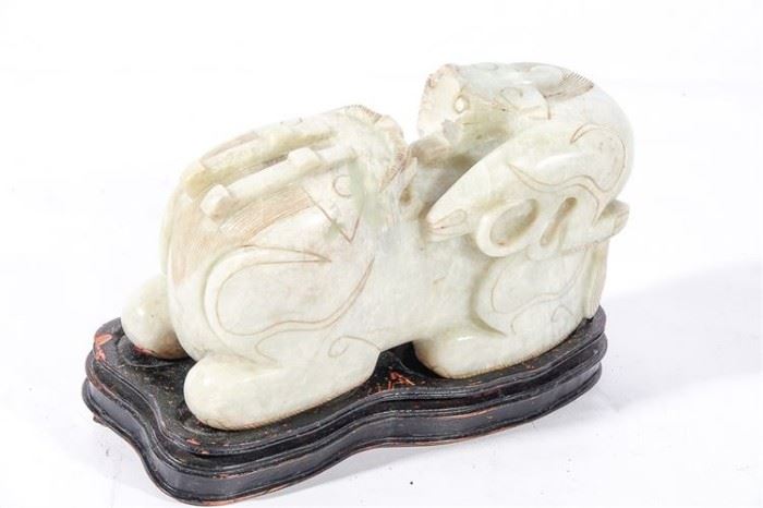 19. Chinese Carved Jadeite Temple Lion