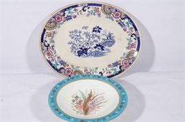 57. Antique ROYAL WORCESTER Compote 18th C CAUGHLEY Platter
