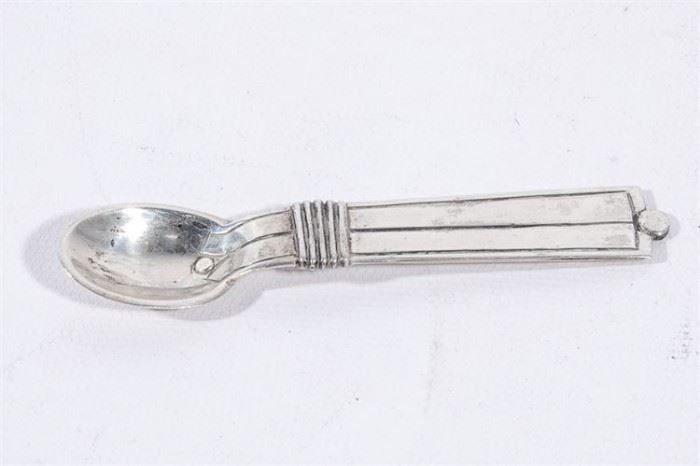71. Spratling Mexican Arts and Crafts Sterling Small Serving Spoon