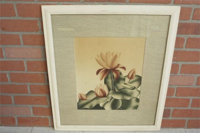 128. Harris Watercolor Framed Floral Art
