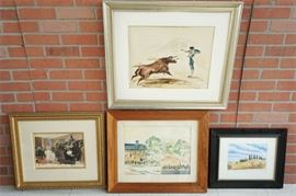134. x4 Lot of Framed Watercolor Wall Art