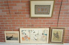 136. x4 Lot Oriental Wall Art Framed