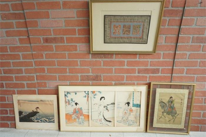 136. x4 Lot Oriental Wall Art Framed