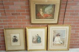 139. x4 Victorian Framed Wall Art