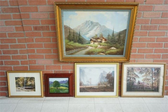 141. X5 Lot Of Framed Paintings Of Landscapes