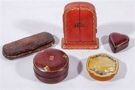 145. Miscellaneous Lot Diminutive Leather Boxes