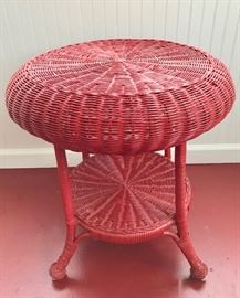 Red Rattan Table