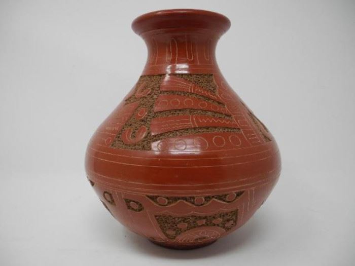 Redware Handmade Pottery Vase by Roger Calero

