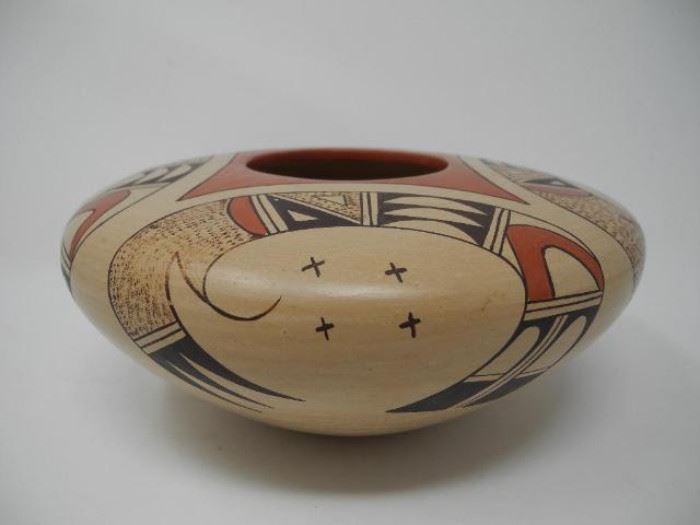 Native American Hand Coiled Hopi Pottery Vase by Dawn Navasie 